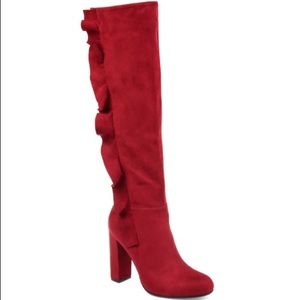 Journee Collection Vivian Ruffled Knee-High Boots